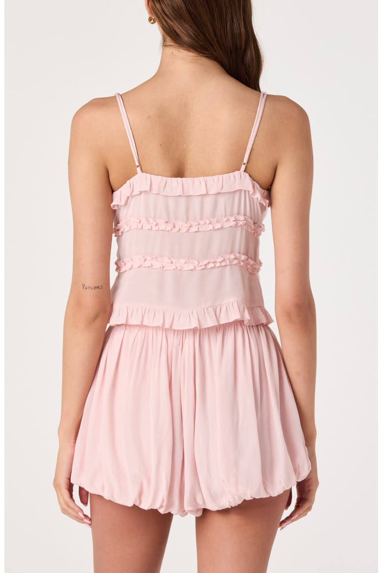 Kailey Tie Front Ruffle Trim Top, Alternate, color, BLUSH