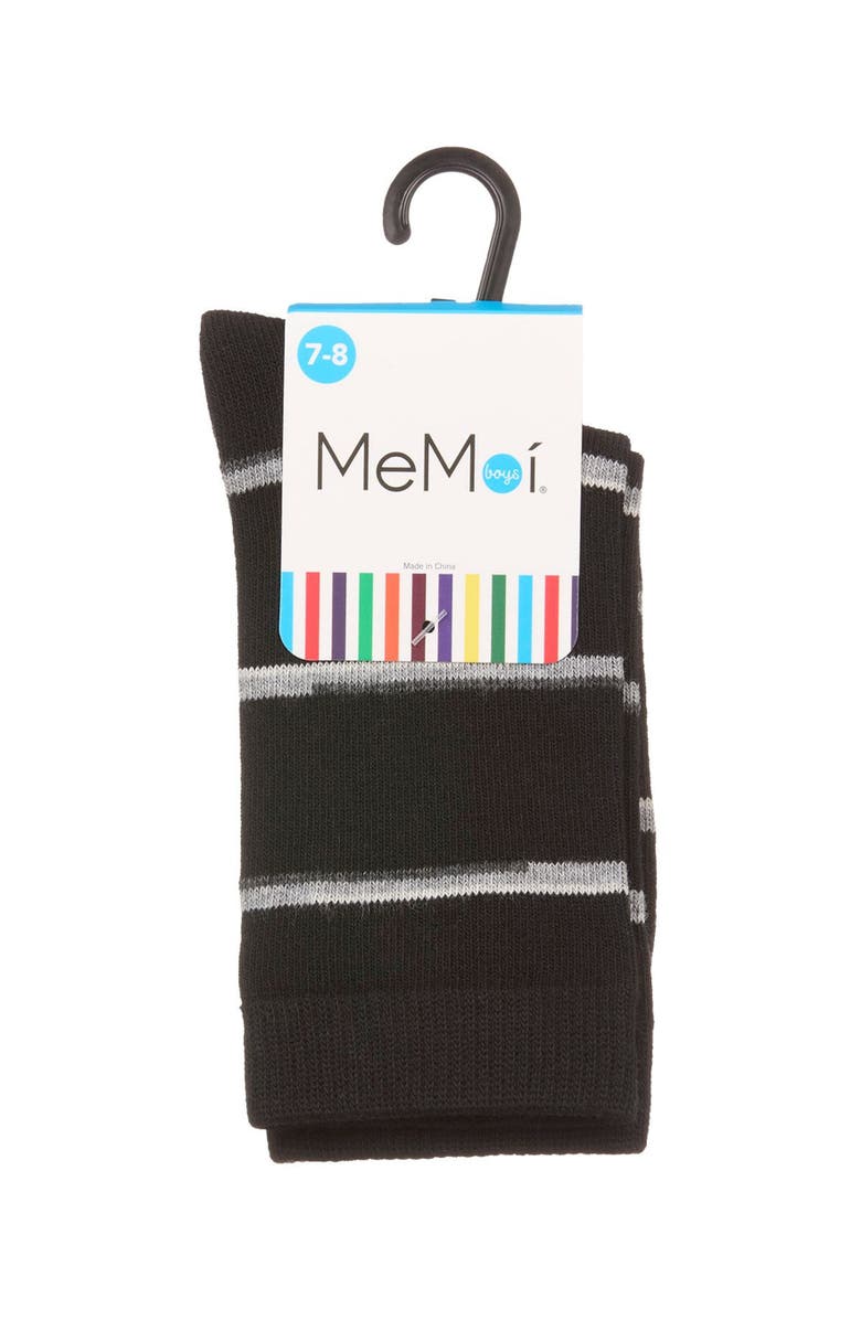 MeMoi Spacedye Stripe Crew Sock, Alternate, color, Black