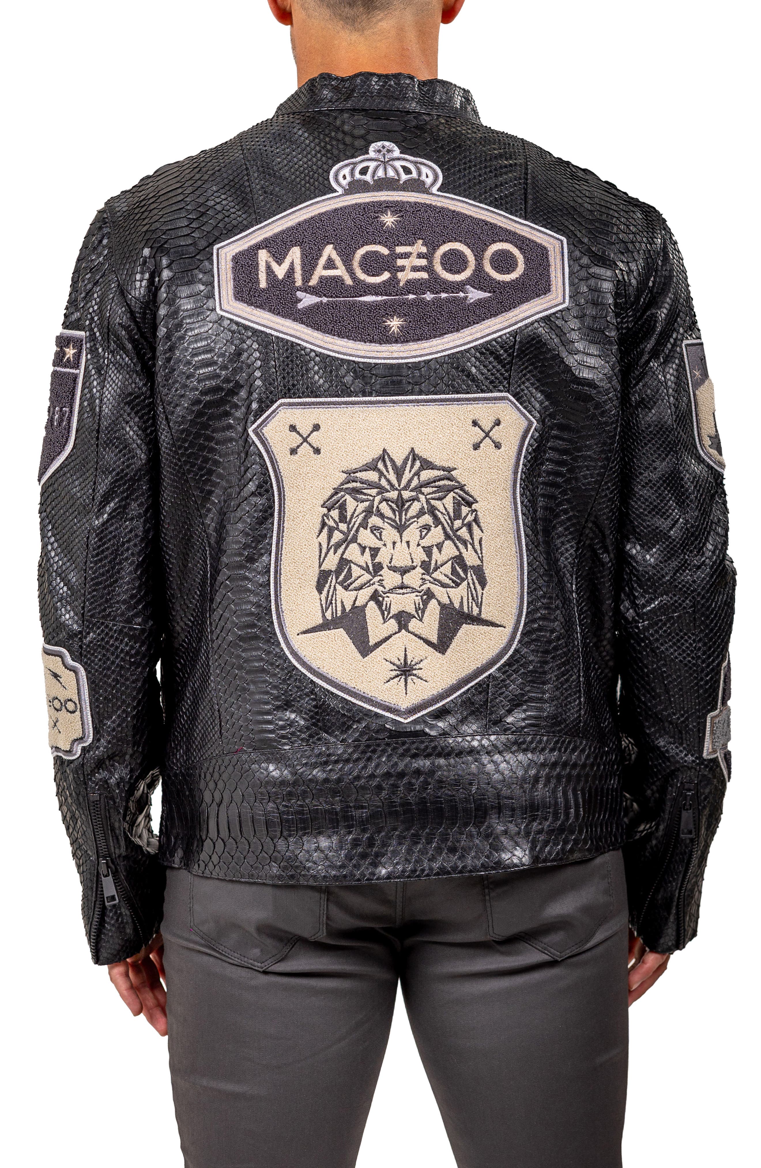 Maceoo Marthyr Python Embossed Faux Leather Jacket (Men) | Nordstrom