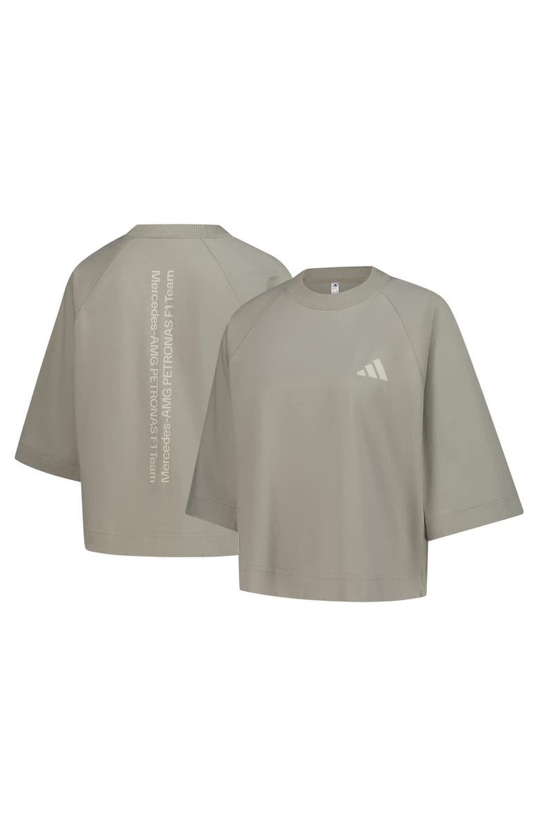 adidas Women's adidas Olive Mercedes-AMG Petronas F1 Team Fan Wear Premium Oversized T-Shirt, Main, color, 