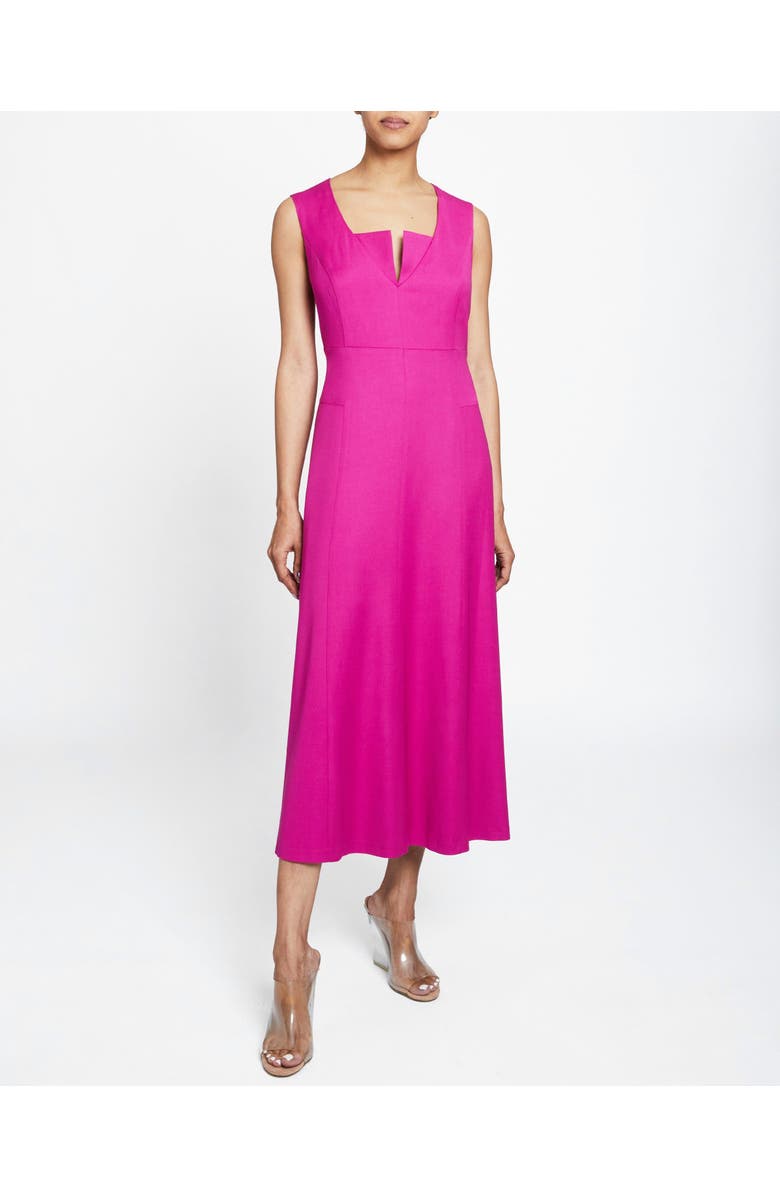 Santorelli BELLE Sleeveless Midi Dress with Front Seam Detail, Main, color, 