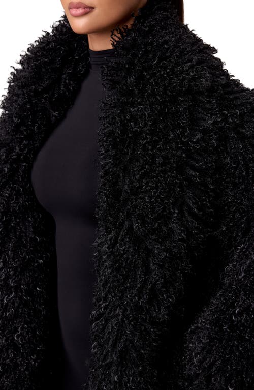 Naked Wardrobe Faux Shearling Coat In Black