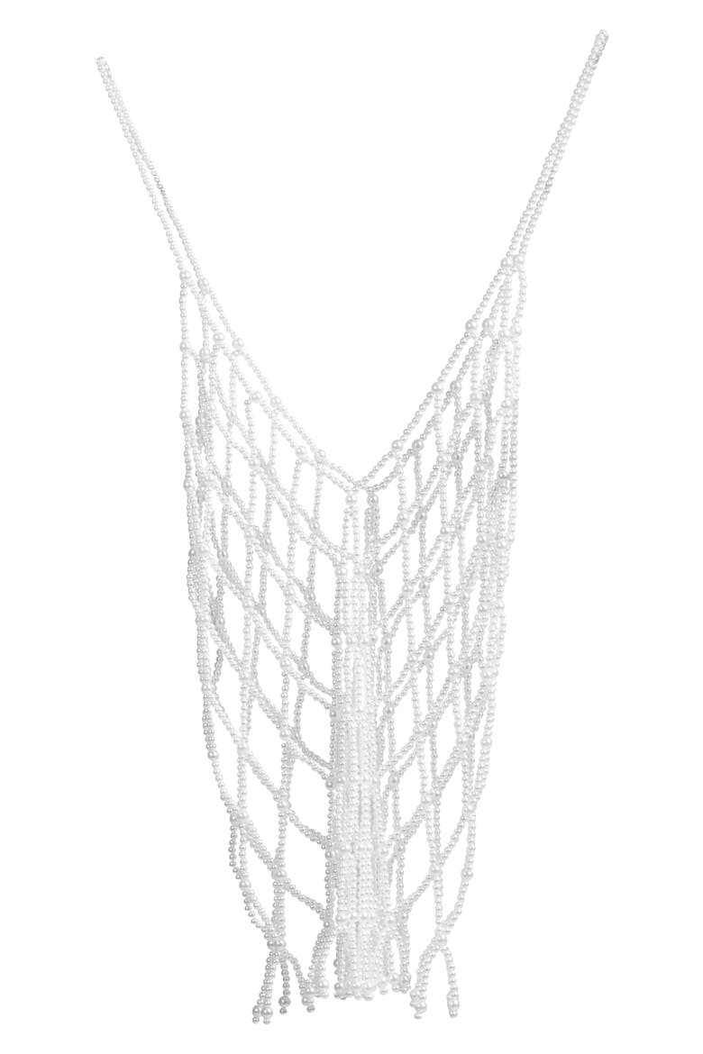 Faux Pearl Top, Alternate, color, WHITE