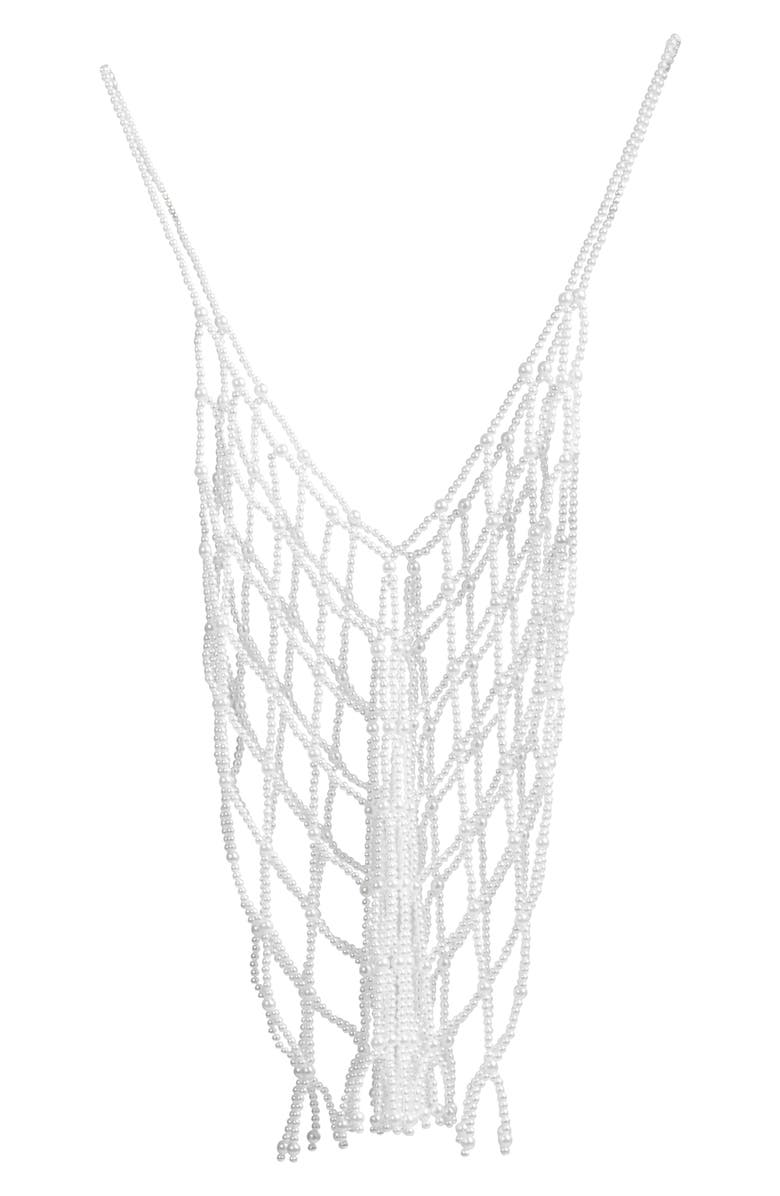 SAACHI Faux Pearl Top, Alternate, color, White