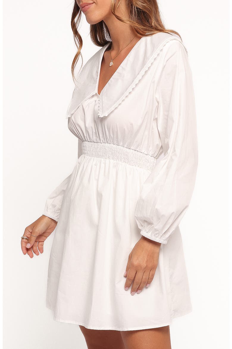 Nerida Long Sleeve Cotton Minidress, Alternate, color, WHITE