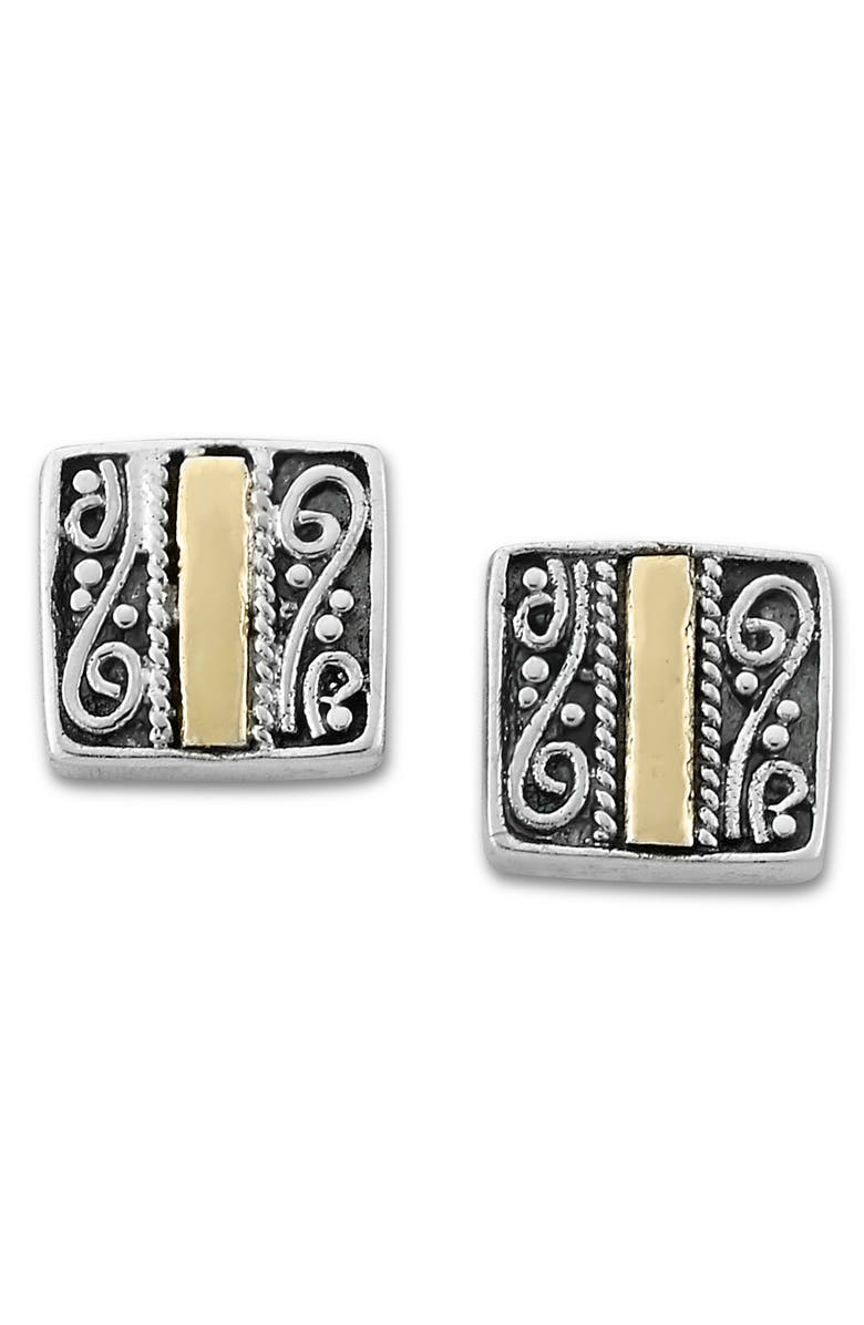 SAMUEL B. Square Stud Earrings, Main, color, Silver And Gold
