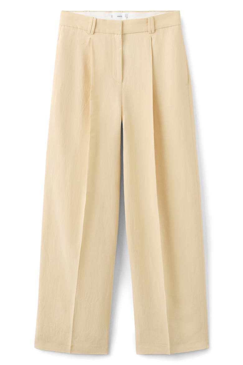Pleated Straight Leg Pants, Main, color, YELLOW