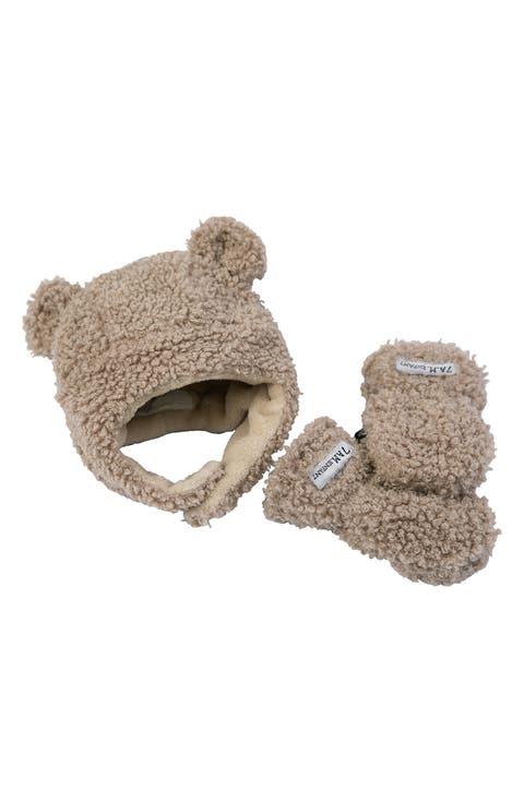 Teddy Cub Hat & Mittens Set (Baby)