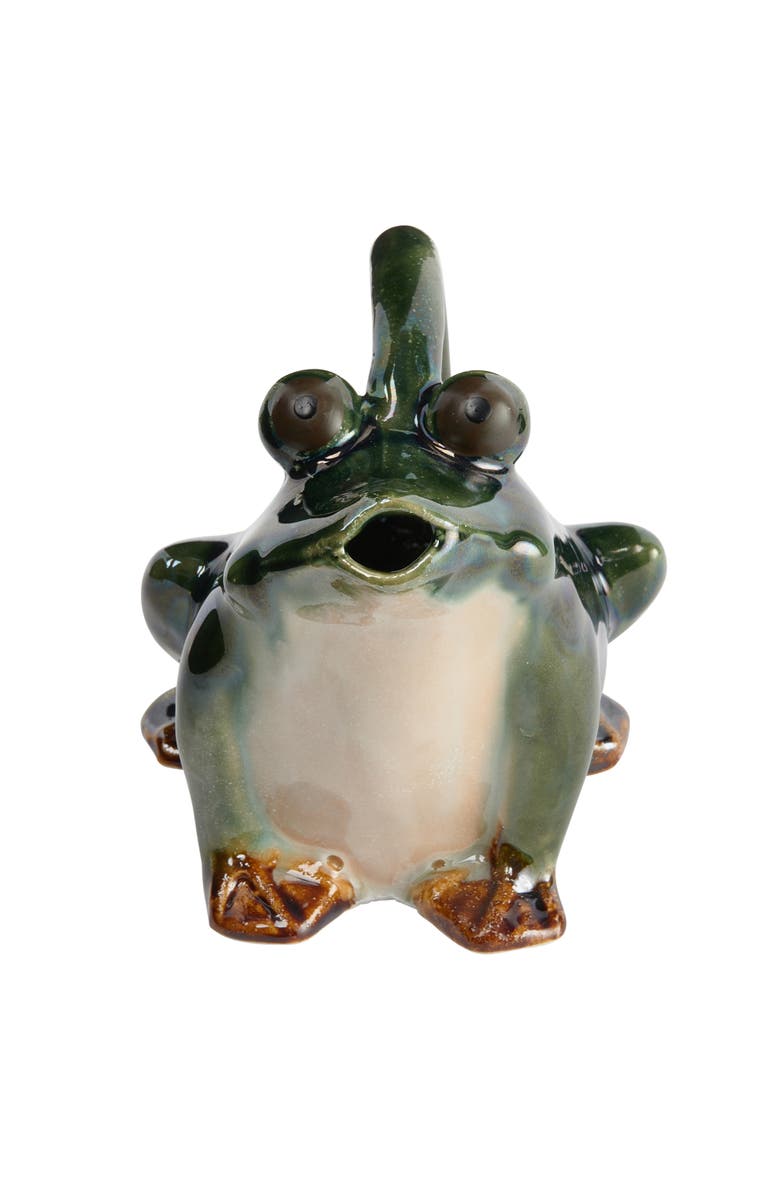 Storied Home Stoneware Frog Watering Pitcher, Alternate, color, Green