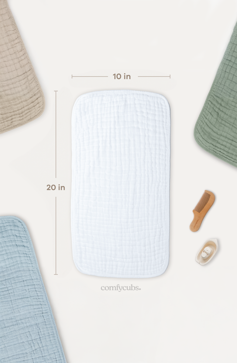 Comfy Cubs Muslin Burp Cloths - Pack of 6, Alternate, color, White