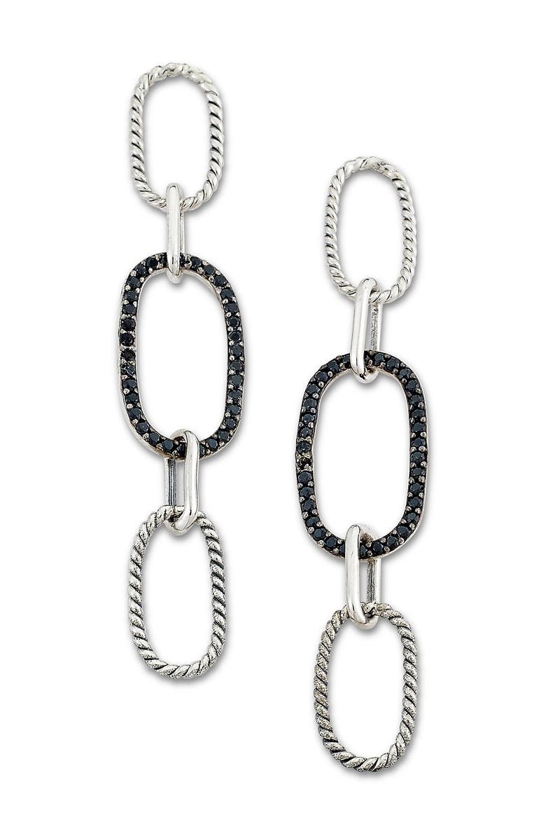 SAMUEL B. Sterling Silver Pave Spinel Link Drop Earrings, Main, color, 