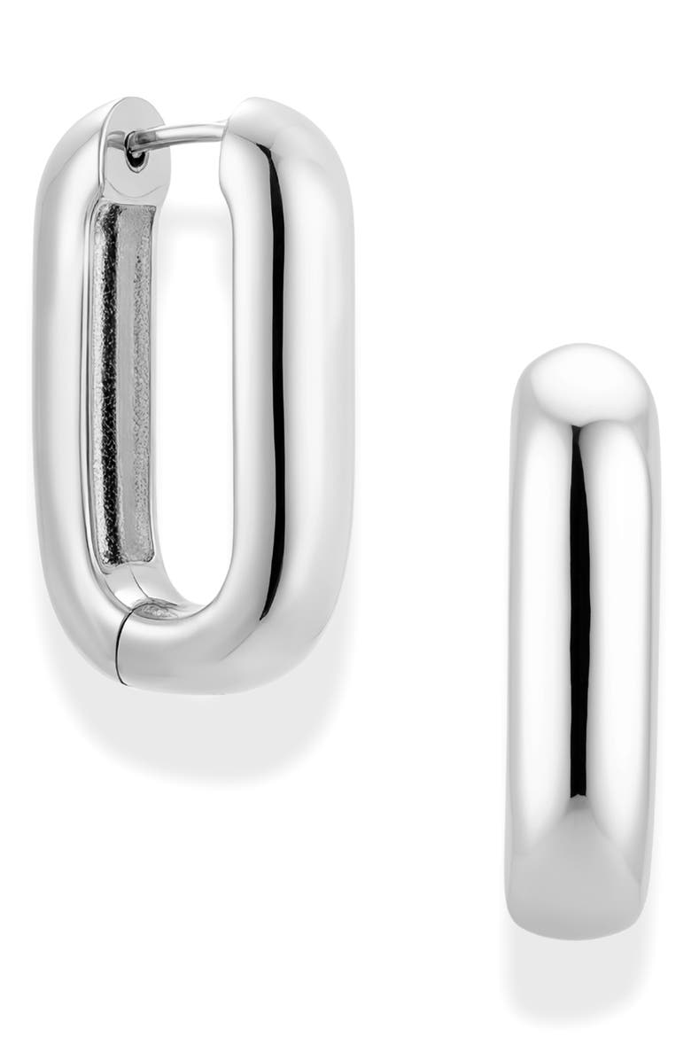Elly Grande Hoop Earrings, Main, color, SILVER