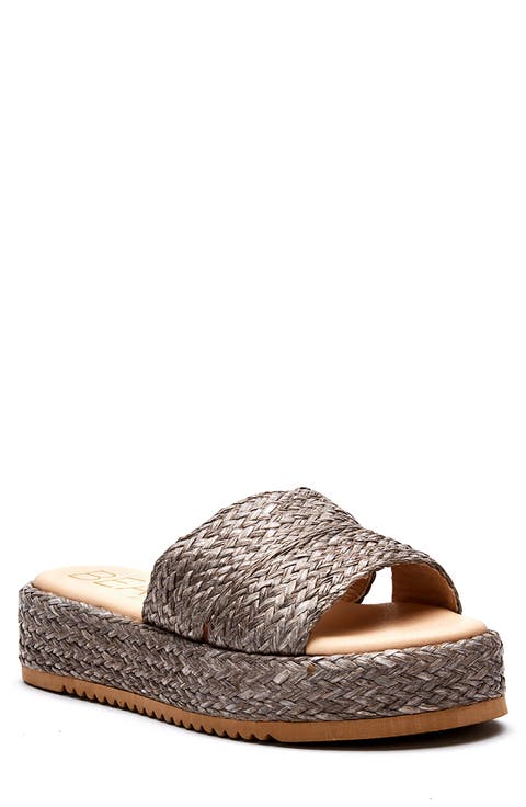 Layback Platform Espadrille Slide Sandal (Women)