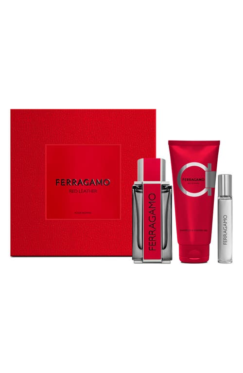 Ferragamo Red Leather Eau De Parfum Gift Set (limited Edition) $166 Value In No Color