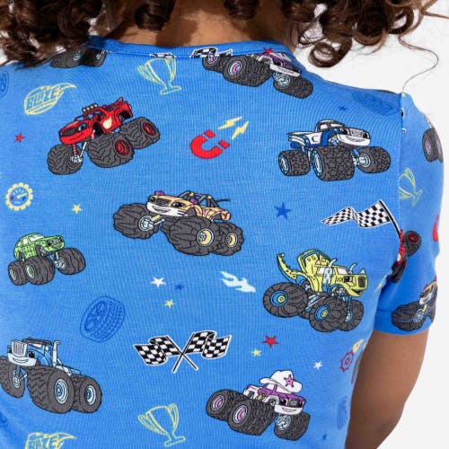 Bellabu Bear Blaze & Monster Kids 2-piece Short Sleeve & Shorts Pajama Set In Blaze And The Monster Machines