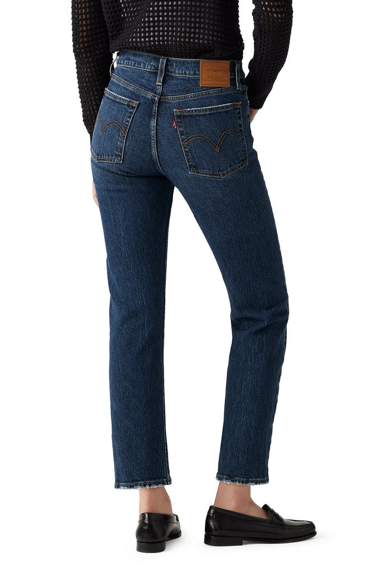 Wedgie High Waist Crop Straight Leg Jeans, Alternate, color, INDIFFERENT INDIGO