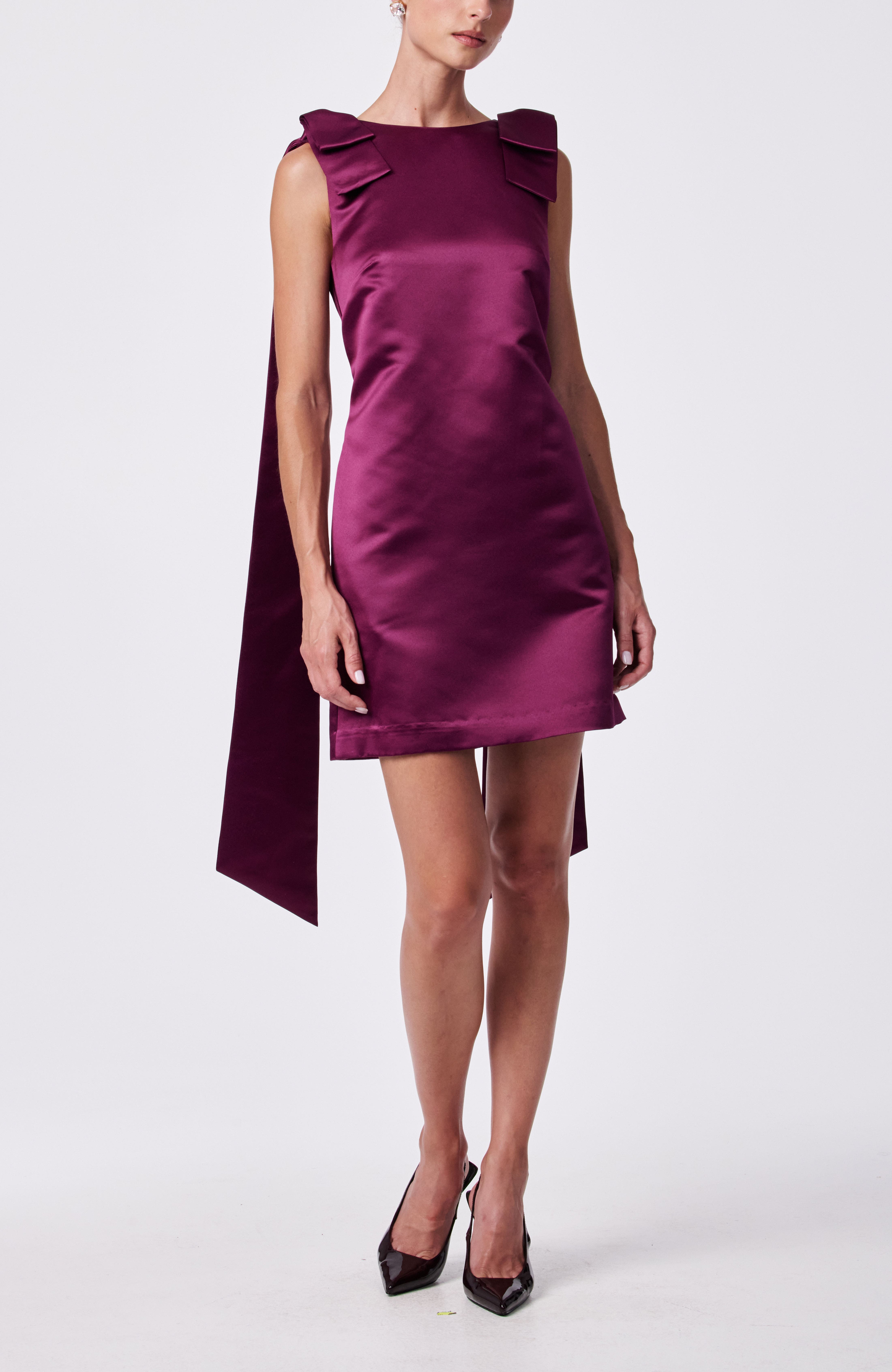 Priscilla Satin Cocktail Dress - image 3