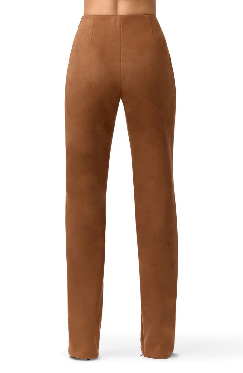 Naked Wardrobe Faux Suede Straight Leg Pants, Alternate, color, Mocha
