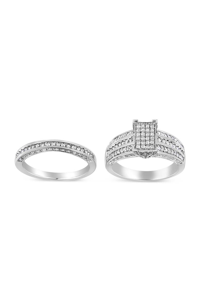 Silver 3/4 Cttw Diamond Composite Engagement Ring, Main, color, White