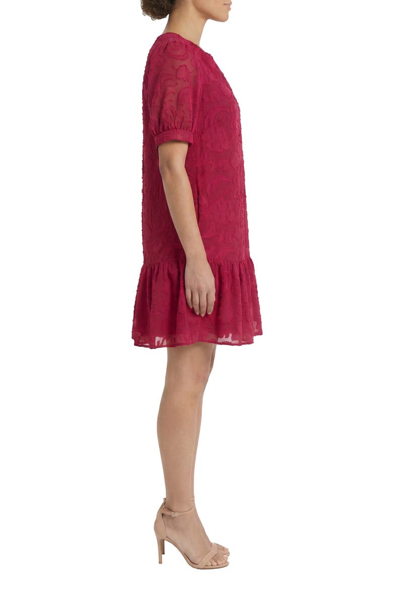 Burnout Floral Dress, Alternate, color, CERISE