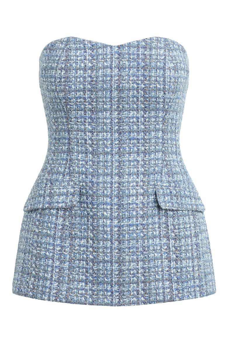 The Brooke Tweed Bustier, Alternate, color, SKY BLUE TWEED