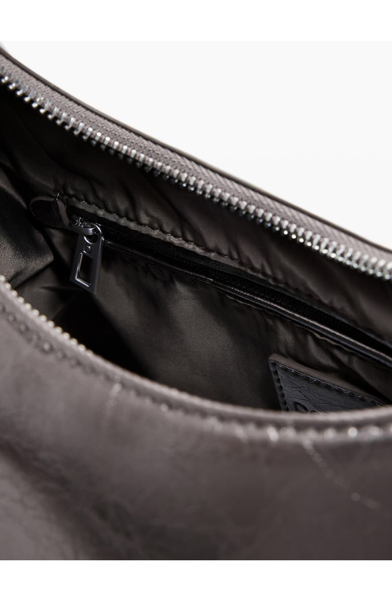 Desigual Medium Metallic Faux Leather 3D Logo Shoulder Bag, Alternate, color, Silver