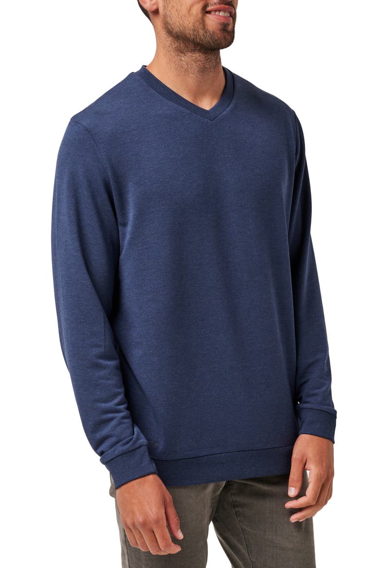 Amenities V-Neck Sweatshirt, Alternate, color, HEATHER BLUE NIGHTS