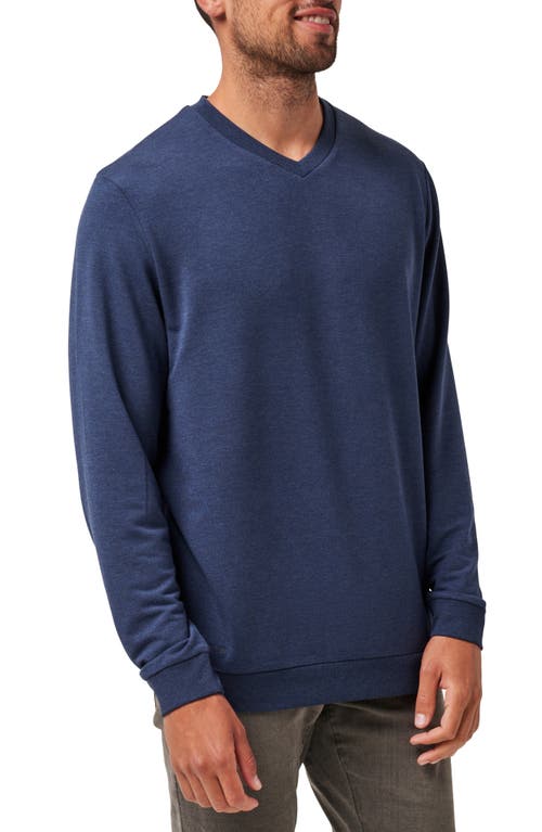 Travismathew Amenities V-neck Sweatshirt In Heather Blue Nights