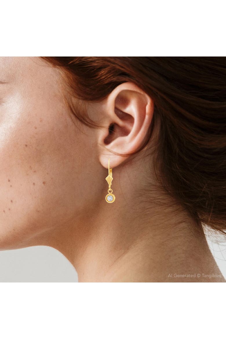 1/2Ct Diamond Lab Grown Dangle Lever Back Hoop Earrings 14k Gold, Alternate, color, 14k Yellow Gold
