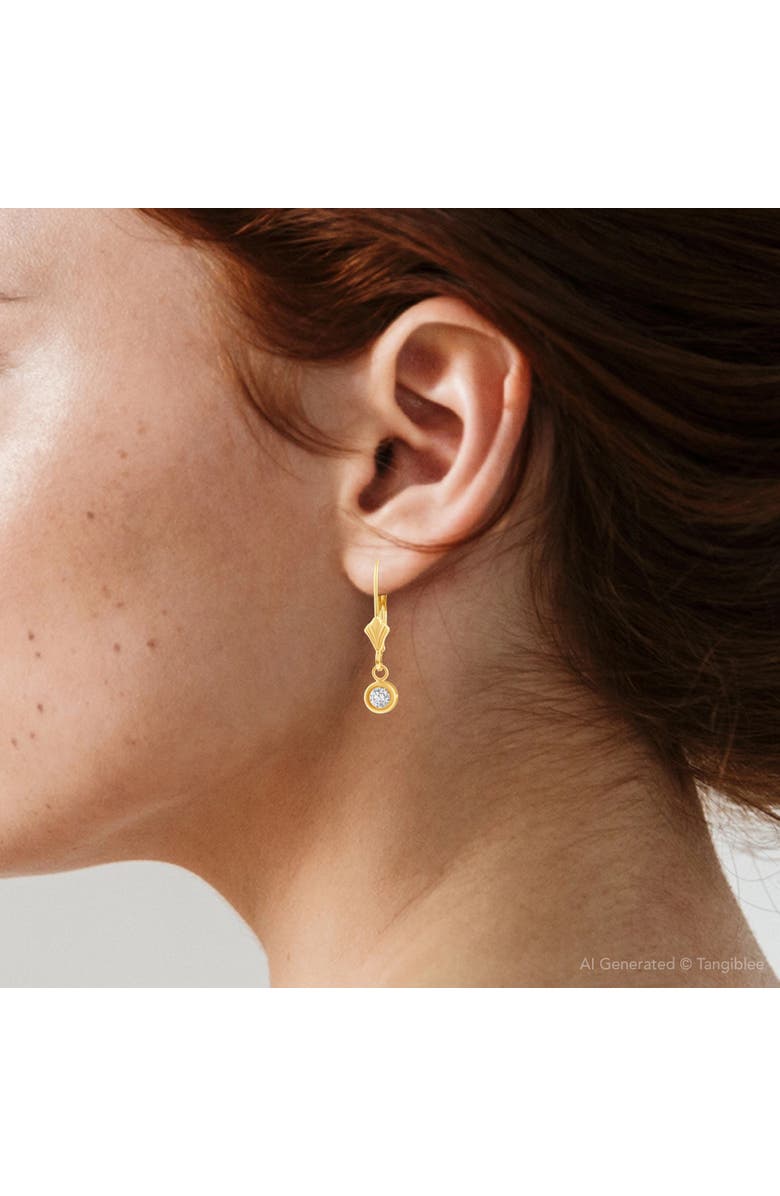 Bliss Diamond 1/2Ct Diamond Lab Grown Dangle Lever Back Hoop Earrings 14k Gold, Alternate, color,