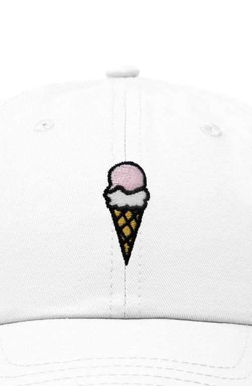 Dalix Double Scoop Embroidered Cap In White
