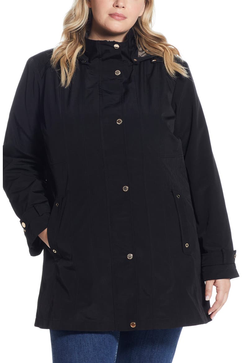Water Resistant Raincoat, Main, color, BLACK