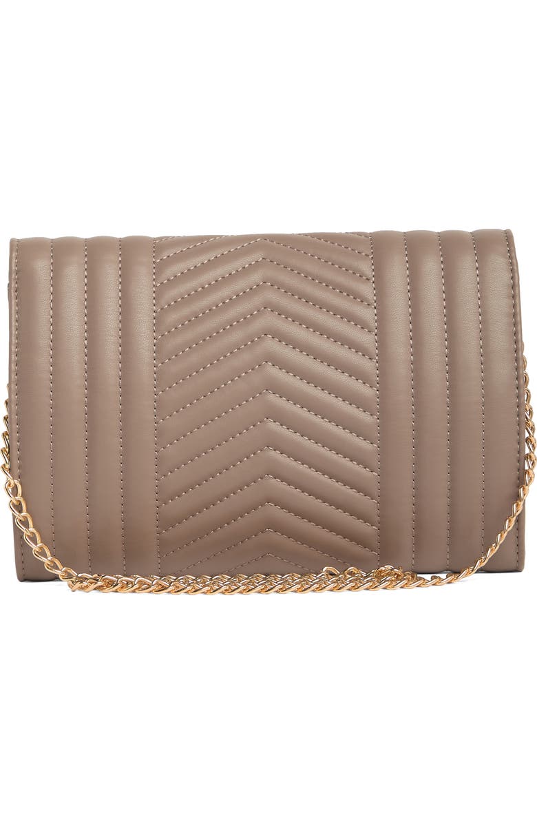 Badgley Mischka Collection Chevron Quilted Crossbody Bag, Alternate, color, Taupe