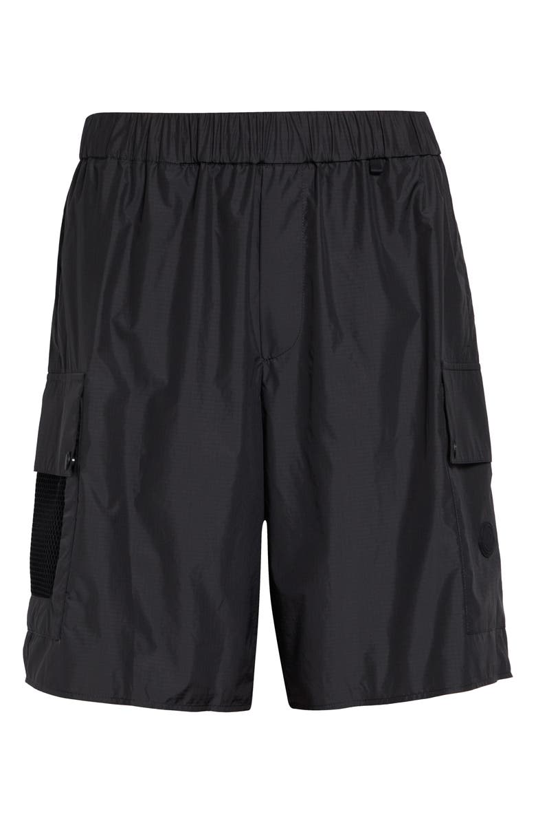 Moncler Ripstop Cargo Shorts, Main, color, Black