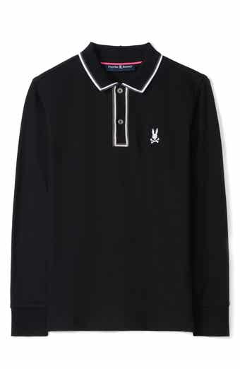 Psycho Bunny Kids' Kent Tipped Long Sleeve Cotton Polo