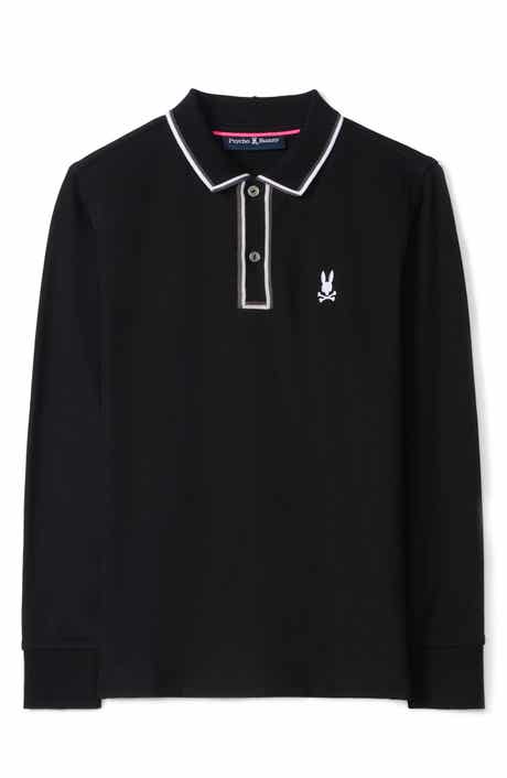 Psycho Bunny Kids' Kent Tipped Long Sleeve Cotton Polo