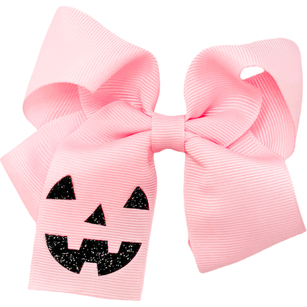Bits & Bows Jack-o-lantern Halloween Hair Bow In Pink