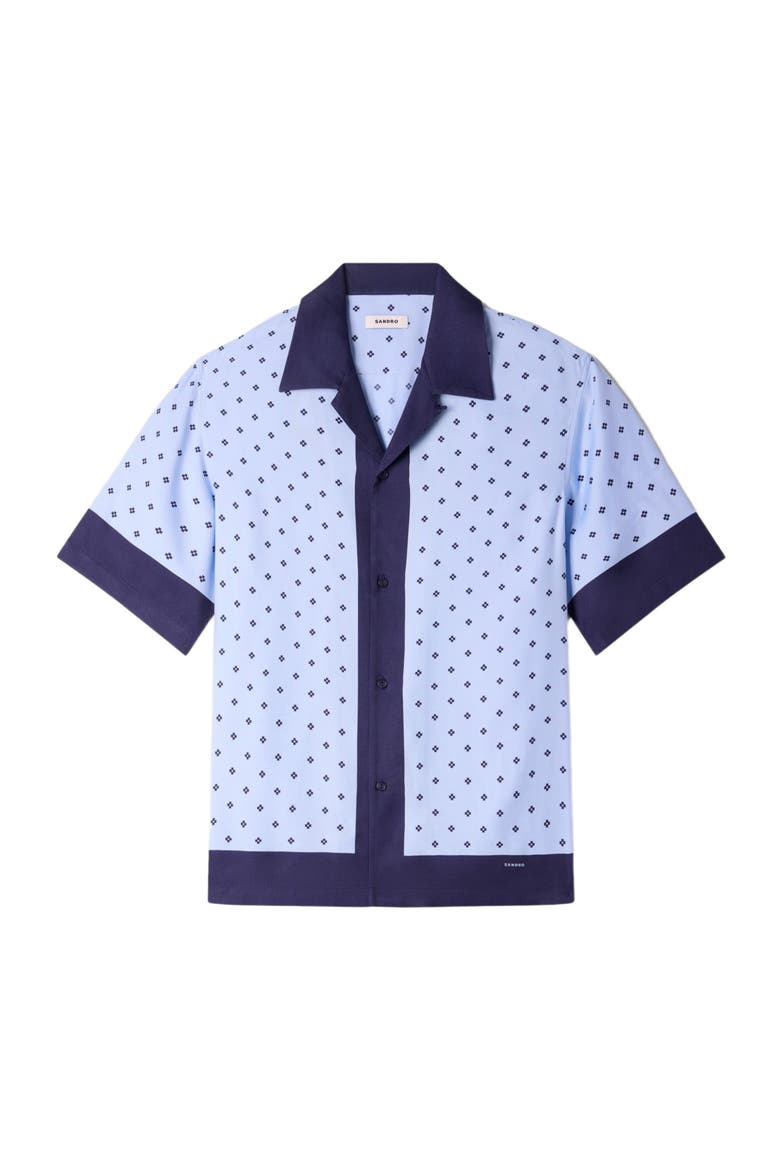 Micro cross motif shirt, Alternate, color, Sky blue