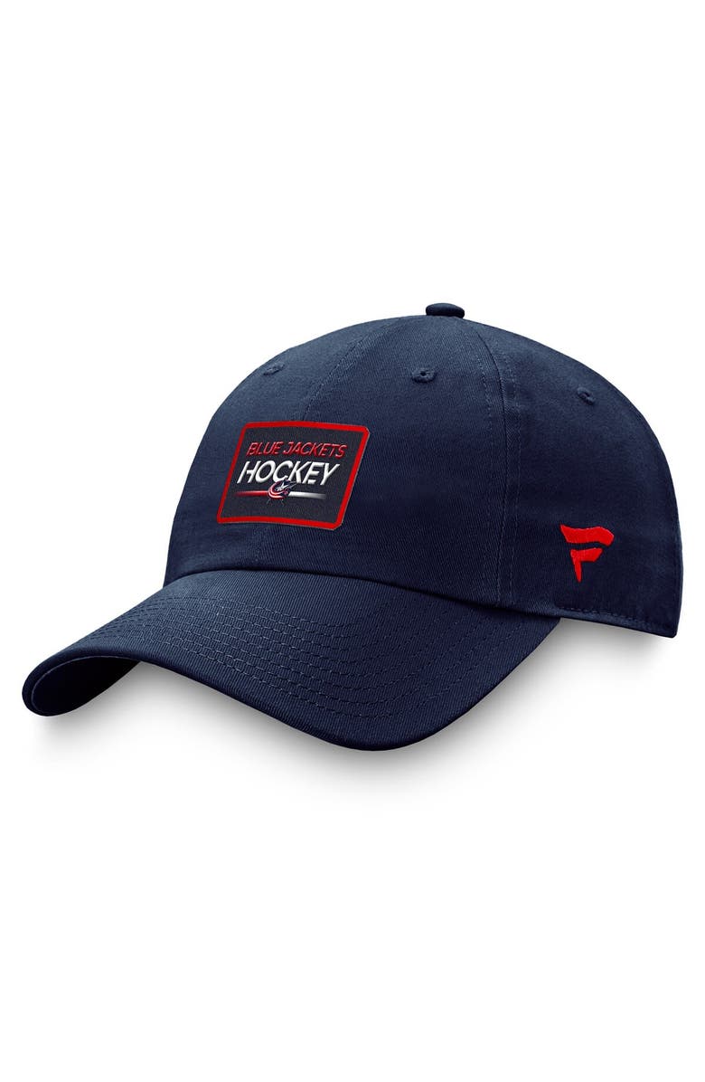 FANATICS Men's Fanatics Branded  Navy Columbus Blue Jackets Authentic Pro Prime Adjustable Hat, Main, color, 