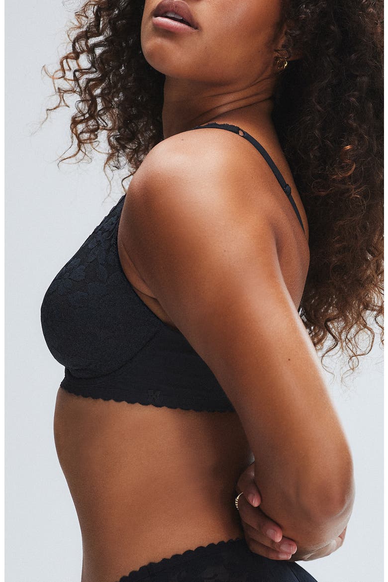 Unlined Full Coverage Bra, Alternate, color, BLACK CAVIAR