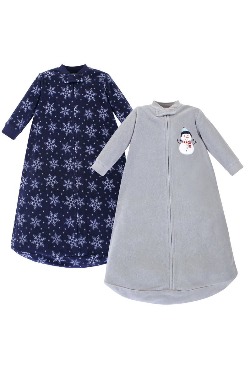 Long Sleeve Fleece Sleeping Bag, Main, color, Navy Snowman