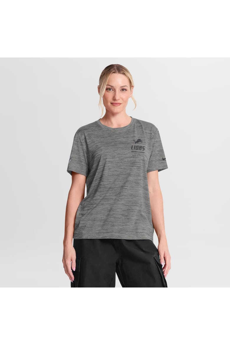 Women's Nike Gray Detroit Lions Sideline Velocity Dri-FIT T-Shirt, Alternate, color, Gray