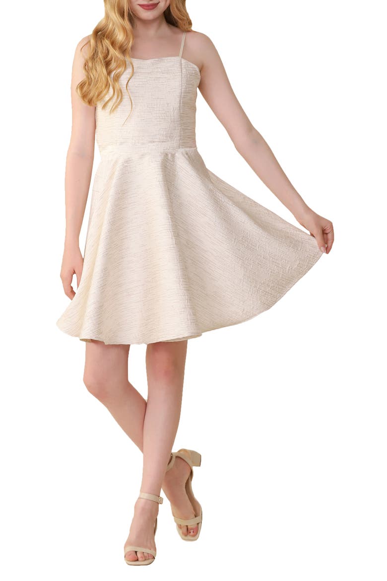 Fit and Flare Party Dress in Longer Length, Main, color, 763IVORY