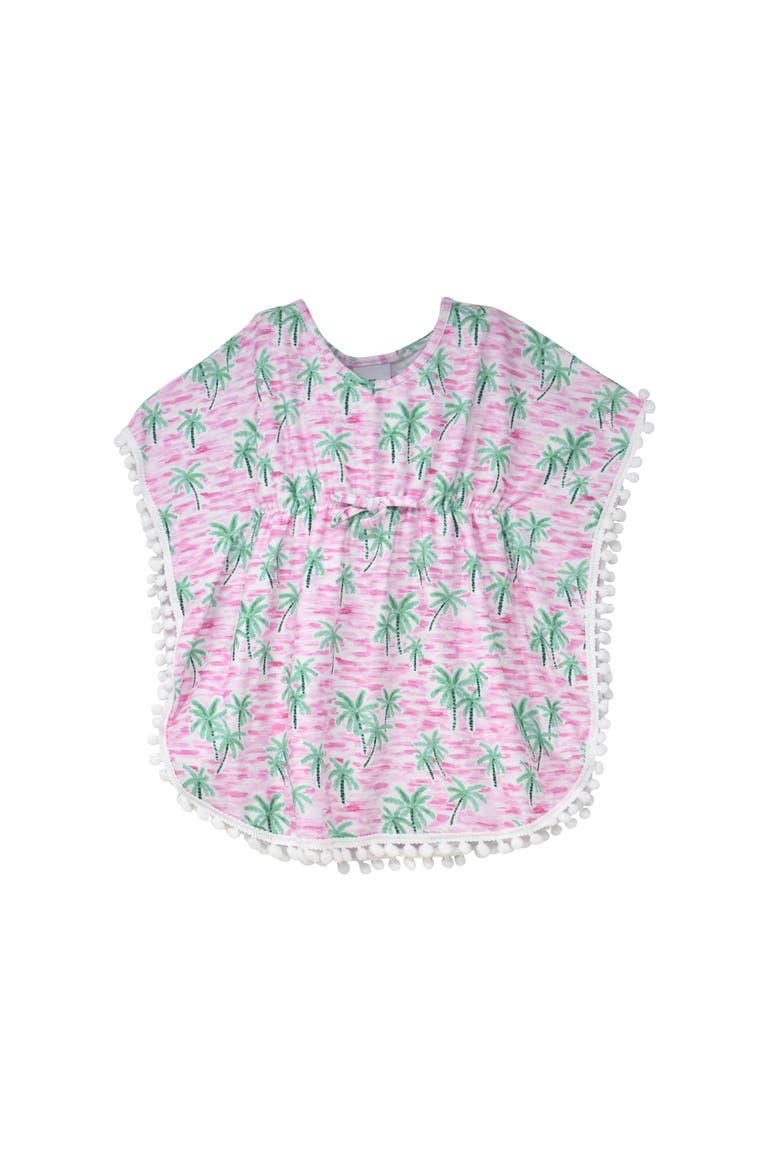 Triple Brushed Girls UPF 50+ Kaia Beach Swim Cover-Up, Main, color, Artsy Palms Pink