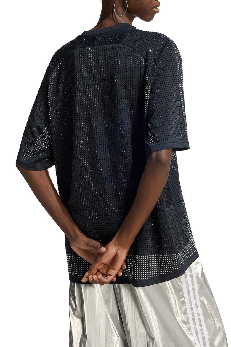 Teamgeist Oversize Rhinestone T-Shirt, Alternate, color, BLACK