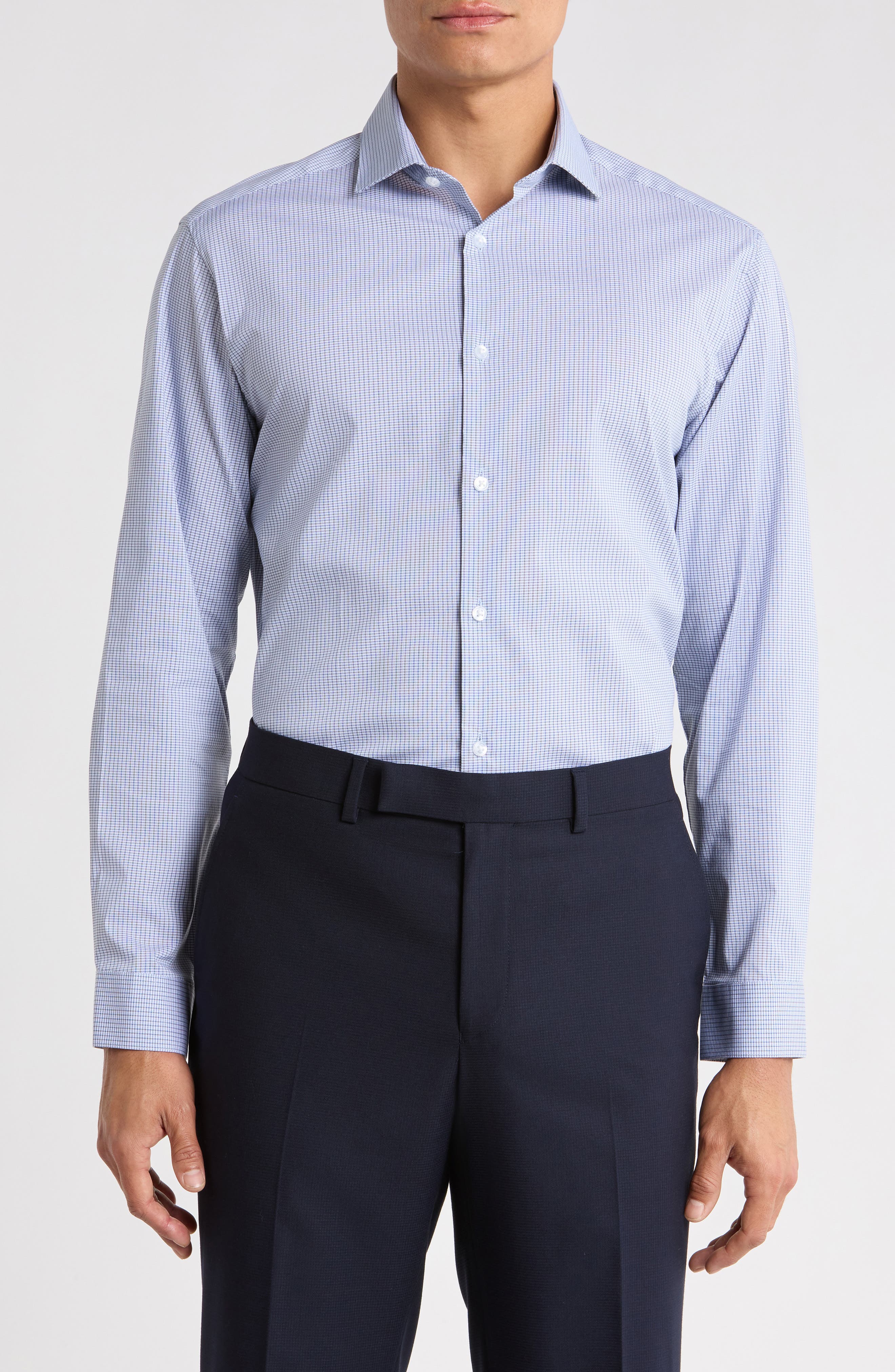 All Season Slim Fit Stretch Print Button-Up Shirt