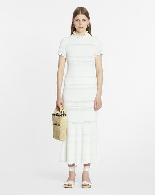 Lanvin Cotton Knitted T-shirt In Ecru