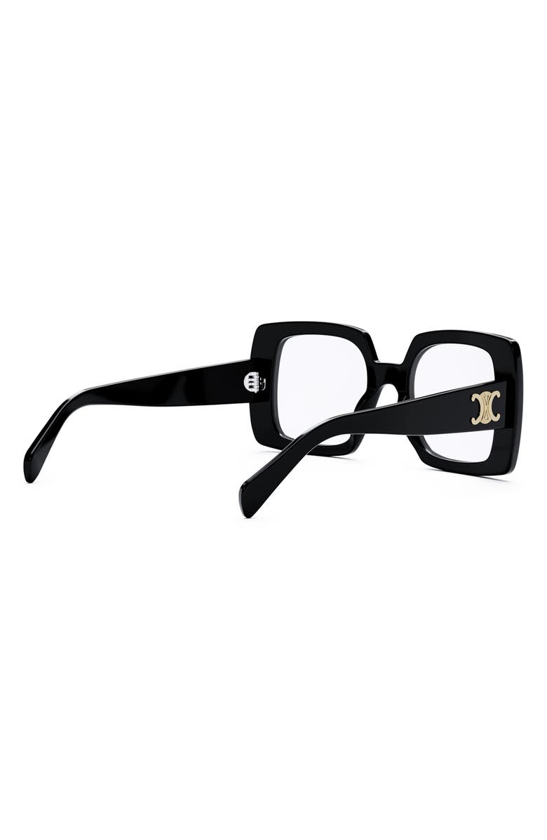 CELINE Triomphe 51mm Square Reading Glasses, Alternate, color, 