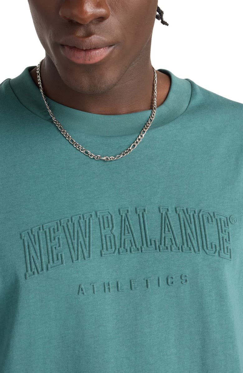 New Balance Embossed Varsity Cotton Graphic T-Shirt, Alternate, color, 