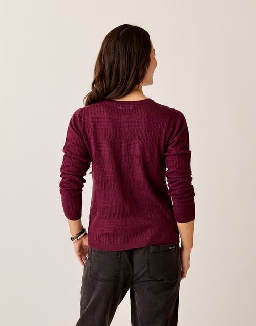 Cave Designs Amara Pointelle Sweater In Burgundy